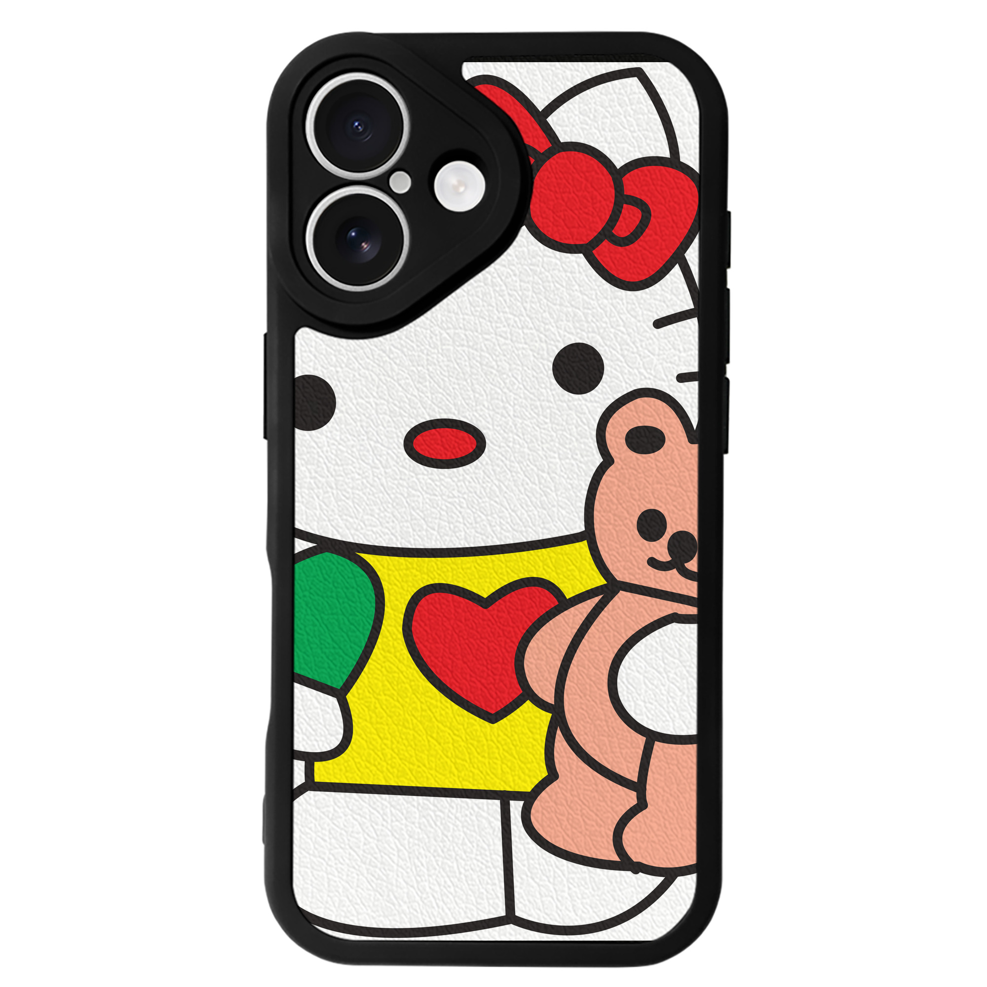 （画像用） Hello Kitty ハローキティ 【iPhone 16シリーズ対応】シリコンスマホケース（レザー調） 材質：シリコン